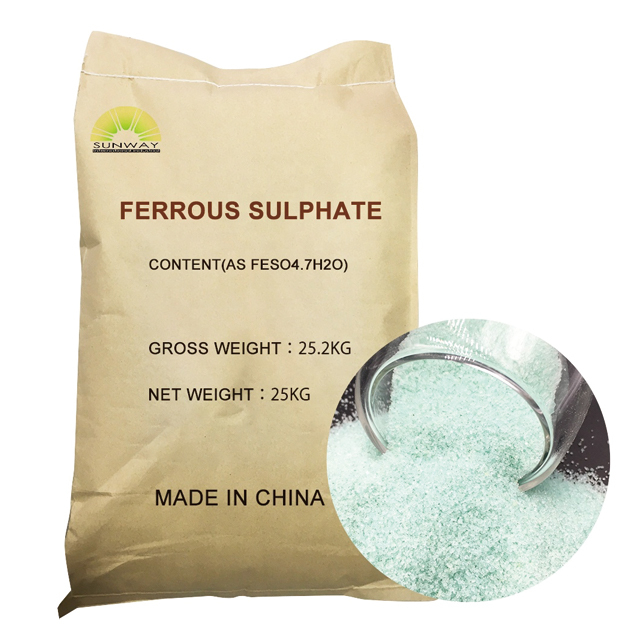 sulfate ferreux cristaux anhydres 25kg 30% 98% granulaire